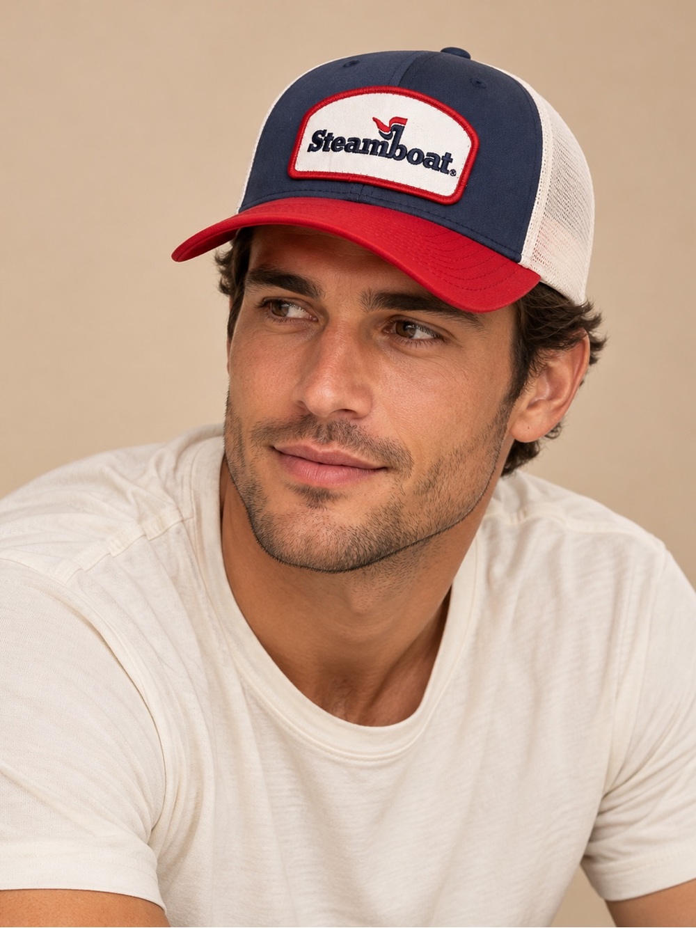 Steamboat Colorado Trucker Hat Navy Red White Retro Ski Resort Cap
